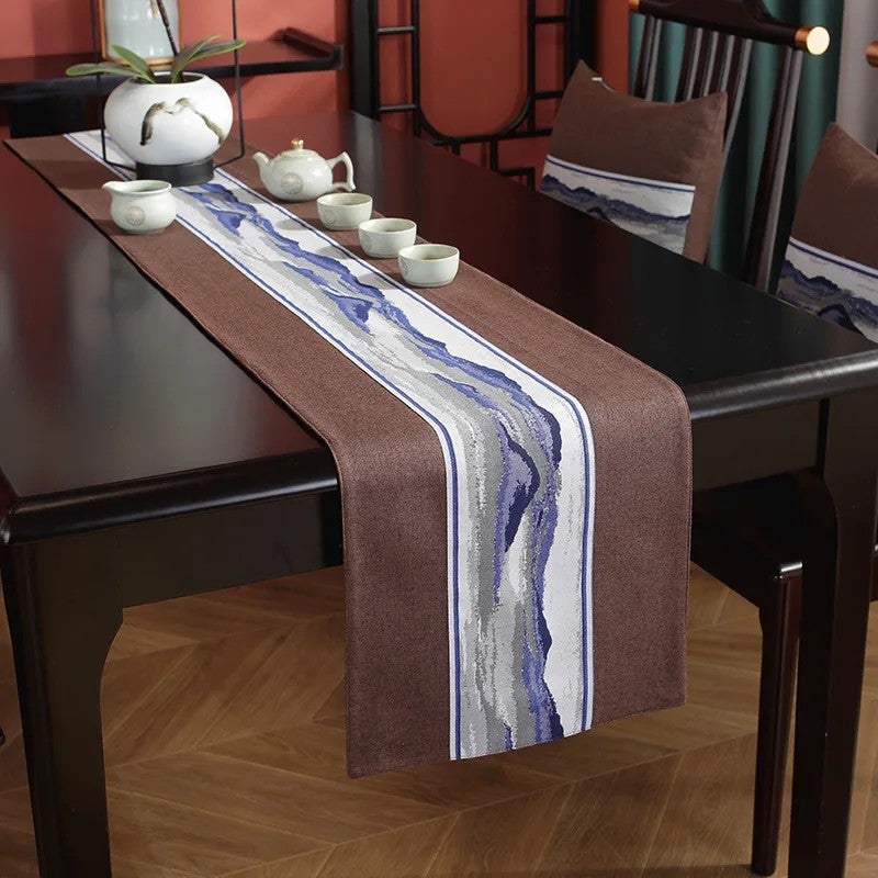 Bluejw Modern Table Runner Linen Embroidered Table Runner Easy-Care Table Runner - Image 3